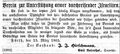 Vereinshinweis zum Hausbettel, Fürther Tagblatt 15. März 1865