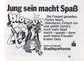 Werbung der Sparkasse Fürth in der Schülerzeitung  Nr. 2 1978
