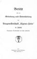 Innenseite, Bericht über Gründung und Entwicklung der Baugenossenschaft "Eigenes Heim", 1913
