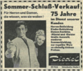 Werbung vom <a class="mw-selflink selflink">Bekleidungshaus Riedel</a> 1968
