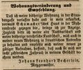 Becherlein Umzug in Mohrenstraße,  Fürther Tagblatt 17.12.1850