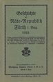Geschichte der Räte-Republik Fürth i. Bay. 1919 - Titelseite