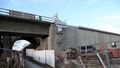2013: Regnitztalbrücke Stadeln mit neuen Brückenanbau im Vordergrund für die <!--LINK'" 0:58-->, Detail Widerlager östliche Seite