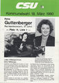 Flyer zur Kommunalwahl 1990 mit Petra Guttenberger (CSU)