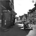 Löwenapotheke 1951 und Eisen-Grell, im Hintergrund Königstraße 17