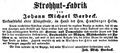 Werbeanzeige des Malers und Strohhutfabrikanten <!--LINK'" 0:18-->, März 1852