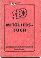SPD Mitglieds Buch Unterbezirk Fürth mit Beitragsmarken von 1953 - 1975
