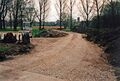 Bautrasse im Wiesengrund für das Regenüberlaufbecken im <!--LINK'" 0:105-->, April 2000