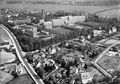 Luftbild vom Klinikum Fürth, vor der Ansiedlung des Nathanstifts und der Kinderklinik, ca. 1960