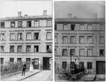 Unbekanntes Gebäude mit Caffee & Speiselokal Thee Cacao Chocolade - 1910 links im Bild, 1912 rechts im Bild