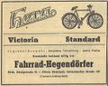 Werbeanzeige Fa. Fahrrad Hegendörfer von 1952