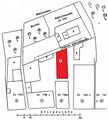 Lageplan der ehemaligen Gebäude Königsplatz 2 - 5, der Standort der Schneior-Schul ist rot markiert