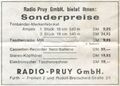 Werbung von <a class="mw-selflink selflink">Radio Pruy</a> vom Oktober 1975