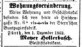 neue Geschäftsadresse M. Hollerbusch, 1862