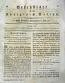 Gesetzblatt für das Königreich Baiern vom 20. Mai 1818; mit diesem Gemeindeedikt wurde Fürth eine <i>Stadt Erster Klasse</i>.