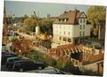 Blick auf die  Bauarbeiten an der unteren  mit Gebäude  und <a class="mw-selflink selflink">Maxbrücke</a> von der  aus im Oktober 1996