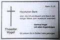 Dankesanzeige zur Beerdigung des ehem. Pfarrer <a class="mw-selflink selflink">Theodor Vogel</a>, Stadeln, von seiner Frau Gertrud, Jan. 2004