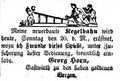 Neue Kegelbahn in der Wirtschaft "zu den sieben goldenen Bergen", Mai 1855