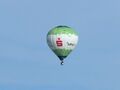 Heißluftballon im Fürthdesign in der Luft, 2023.