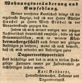 Zeitungsannonce des Daguerreotypisten , Mai 1849