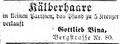 Zeitungsanzeige des Filzfabrikanten <!--LINK'" 0:13-->, Dezember 1854