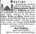 Zeitungsanzeige des Kupferschmiedmeisters <!--LINK'" 0:15-->, August 1863