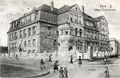 Historische Ansichtskarte "Höhere Töchterschule" - Collage aus Fotografie und Zeichnung, gel. 1908