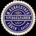 Reklamemarke Spiegelfabrik Kunreuther