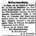 Kranken-Institut, Fürther Tagblatt 27. Februar 1856.jpg