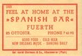 Zündholzschachtel-Etikett der ehemaligen Kneipe Spanish Bar, um 1965