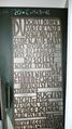 Teil des Eingangstores Bronzeguss der 10 Gebote in der Christuskirche <!--LINK'" 0:22--> vom Nürnberger Künstler Wilhelm Schiller 2012.