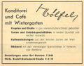 Werbeanzeige der Bäckerei Wölfel, 1965