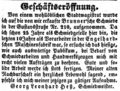 Zeitungsanzeige des Schmiedemeisters <!--LINK'" 0:11-->, März 1851