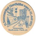 Bierdeckel der Patrizier Bräu zum Sommerfest am 5. Juli 1975 auf der Hardhöhe (Rückseite)