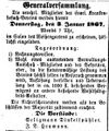 israel. Krankenbesuchsverein, Fürther Tagblatt 1. Januar 1867