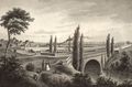 Dooser Straßenbrücke inmitten von Brückkanal des Ludwigkanals<br/>und Eisenbahnbrücke der Ludwig-Süd-Nord-Bahn, 1845