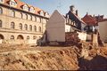 Abriss Brauerei Grüner, Baustelle, links Amtsgebäude Wasserstraße, 17.3.1990