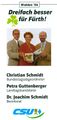 CSU-Wahlkampfflyer mit MdB Christian Schmidt, MdL Petra Guttenberger und StR & BR Dr. Joachim Schmidt, 1998