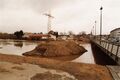 Hochwasser im  an der <a class="mw-selflink selflink">Flutbrücke</a> Richtung  im März 