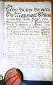 Dorfordnung der Gemeinde Stadeln von <a class="mw-selflink selflink">1738</a> im Original und ab Seite 9 als handschriftliche Darstellung (Druckschrift) von Georg Mehl