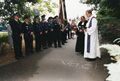 100 Jahr Feier der FFW Mannhof am 27. Juni 1999, Totengedenken mit den Pfarrern Gast <!--LINK'" 0:3--> und Trojanski <!--LINK'" 0:4-->