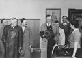 Gauleiter <!--LINK'" 0:39--> bei einem Besuch in Thorn, im Hintergrund rechts Dr. <a class="mw-selflink selflink">Adolf Schwammberger</a>, ca. 1942.