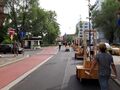 Transport der mobilen Bäume der „Wanderbäume“-Aktion an den ersten Standort Salzstraße (Mai 2022)