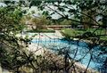 Blick durch den Zaun auf das Sommerbad im Januar(?) 2001