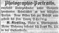 Zeitungsanzeige des Porzellanmalers und Photographen <!--LINK'" 0:7-->, Oktober 1855