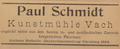 Werbeanzeige "Kunstmühle Vach", 1896