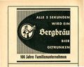 Werbung der Brauerei [[Bergbräu]] von 1965