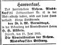 Hausverkauf Rindskopfstiftung, Fürther Tagblatt, 15. Juni 1855.jpg