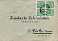 Rück-Umschlag zur Fa. Fränkische Pelzindustrie Märkle &amp; Co., damals noch Kronacher Str. 67, gel. am 14. Dezember 1951