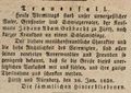 Traueranzeige für <a class="mw-selflink selflink">Johann Adam Gebhardt</a>, Januar 1838